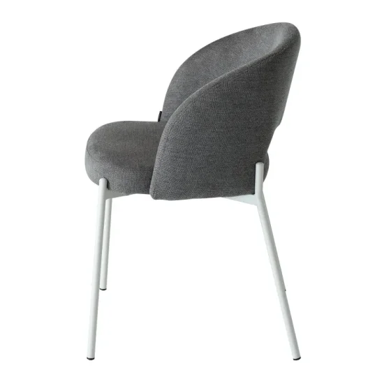 SILLA TAPIZADA GRIS CON 4 PATAS BEIGE CLOTILDE 2