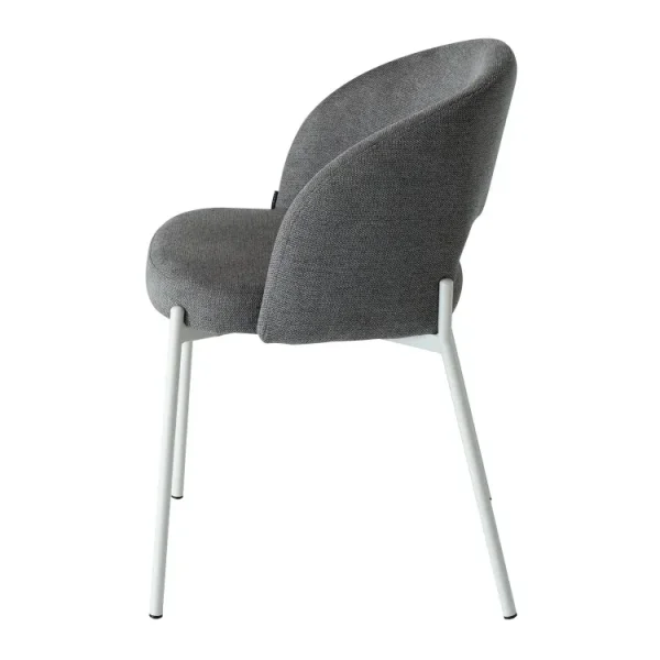 SILLA TAPIZADA GRIS CON 4 PATAS BEIGE CLOTILDE