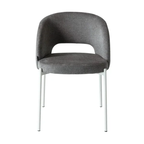 SILLA TAPIZADA GRIS CON 4 PATAS BEIGE CLOTILDE