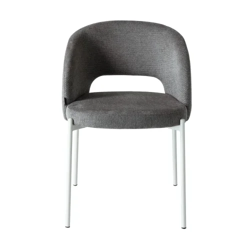 SILLA TAPIZADA GRIS CON 4 PATAS BEIGE CLOTILDE