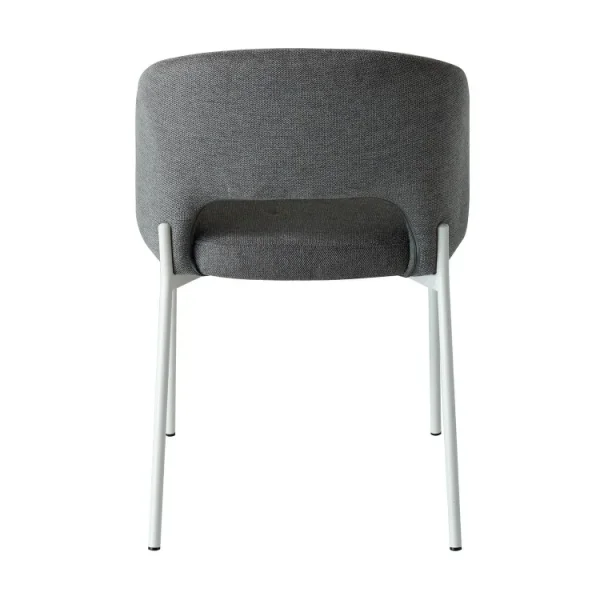 SILLA TAPIZADA GRIS CON 4 PATAS BEIGE CLOTILDE