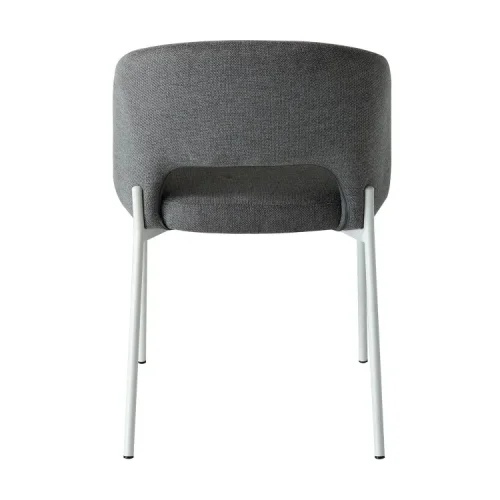 SILLA TAPIZADA GRIS CON 4 PATAS BEIGE CLOTILDE