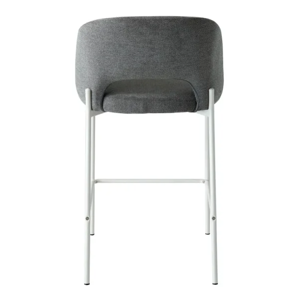 TABURETE TAPIZADO GRIS CON 4 PATAS BEIGE CLOTILDE