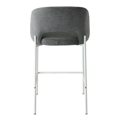 TABURETE TAPIZADO GRIS CON 4 PATAS BEIGE CLOTILDE