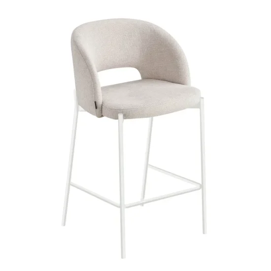 TABURETE TAPIZADO ARENA CON 4 PATAS BEIGE CLOTILDE