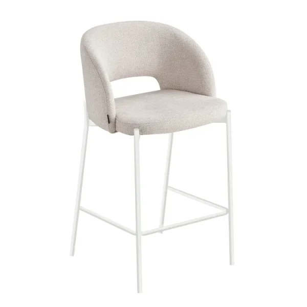 TABURETE TAPIZADO ARENA CON 4 PATAS BEIGE CLOTILDE