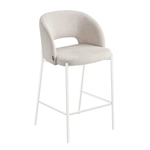 TABURETE TAPIZADO ARENA CON 4 PATAS BEIGE CLOTILDE