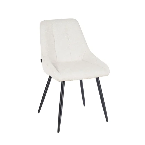 SILLA DE COMEDOR TAPIZADA ARENA CON 4 PATAS NEGRAS WESKA