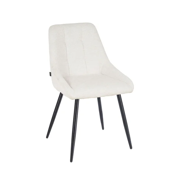 SILLA DE COMEDOR TAPIZADA ARENA CON 4 PATAS NEGRAS WESKA