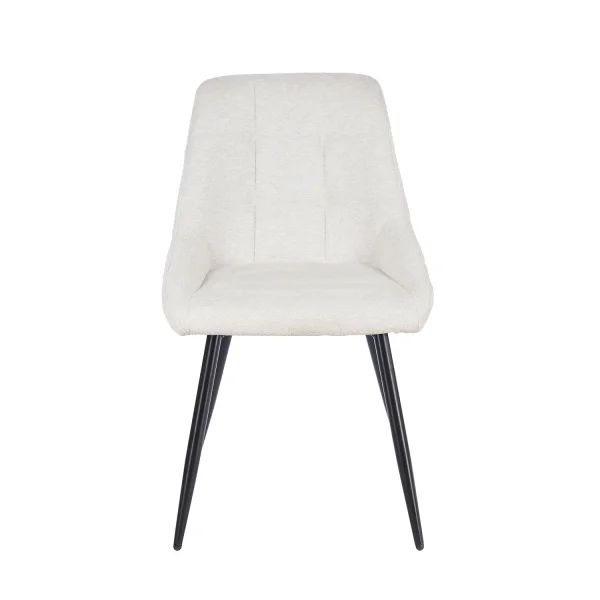 SILLA DE COMEDOR TAPIZADA ARENA CON 4 PATAS NEGRAS WESKA