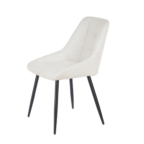 SILLA DE COMEDOR TAPIZADA ARENA CON 4 PATAS NEGRAS WESKA