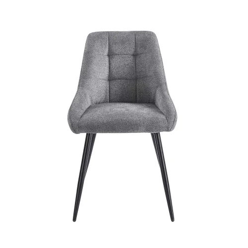 SILLA DE COMEDOR TAPIZADA GRIS CON 4 PATAS NEGRAS WESKA