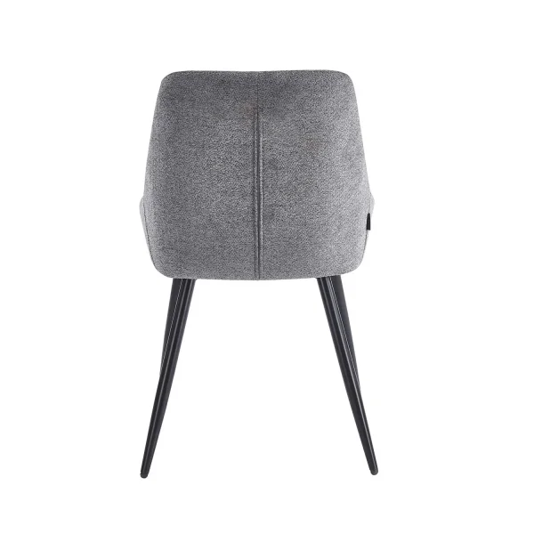 SILLA DE COMEDOR TAPIZADA GRIS CON 4 PATAS NEGRAS WESKA