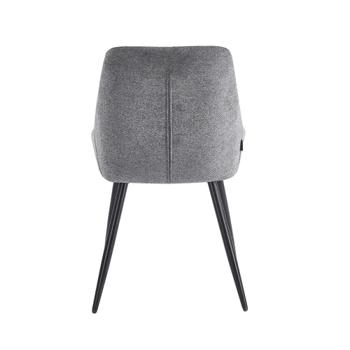 SILLA DE COMEDOR TAPIZADA GRIS CON 4 PATAS NEGRAS WESKA