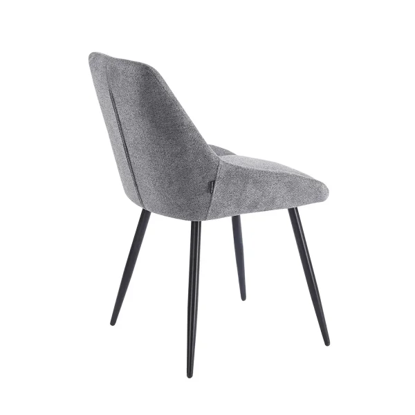 SILLA DE COMEDOR TAPIZADA GRIS CON 4 PATAS NEGRAS WESKA