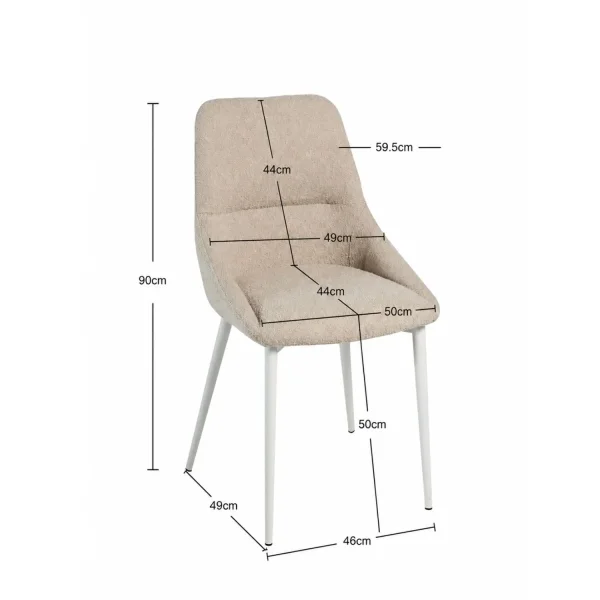 SILLA DE COMEDOR ADNEY TAPIZADA ARENA CON 4 PATAS BEIGE