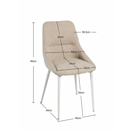 SILLA DE COMEDOR ADNEY TAPIZADA ARENA CON 4 PATAS BEIGE
