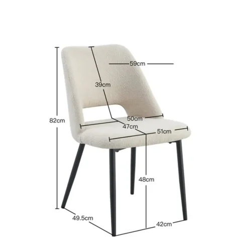 SILLA TAPIZADA ARENA CON 4 PATAS BEIGE EBONY