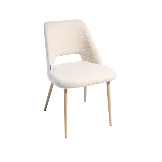 SILLA TAPIZADA ARENA CON 4 PATAS EFECTO MADERA HAYA EBONY