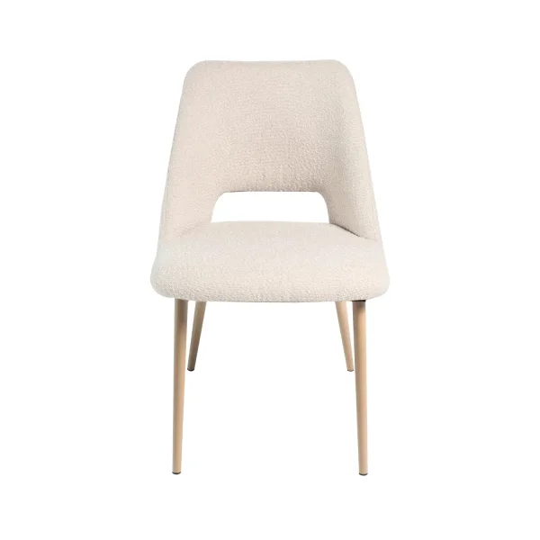 SILLA TAPIZADA ARENA CON 4 PATAS EFECTO MADERA HAYA EBONY
