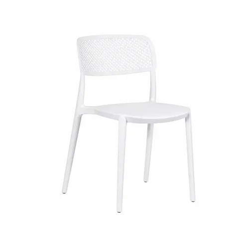 SILLA DE POLIPROPILENO BLANCA ANTI-UV PARA EXTERIOR NÁPOLI