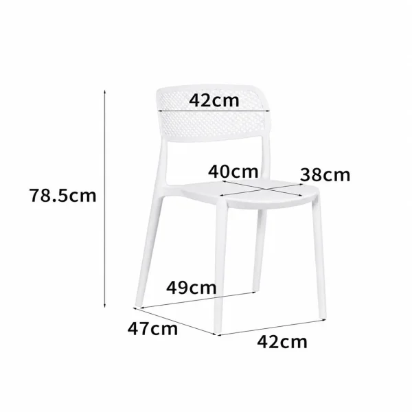 SILLA DE POLIPROPILENO BLANCA ANTI-UV PARA EXTERIOR NÁPOLI