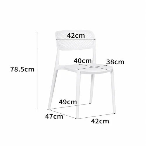 SILLA DE POLIPROPILENO BLANCA ANTI-UV PARA EXTERIOR NÁPOLI