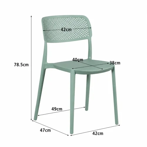 SILLA DE POLIPROPILENO VERDE KALE ANTI-UV PARA EXTERIOR NÁPOLI