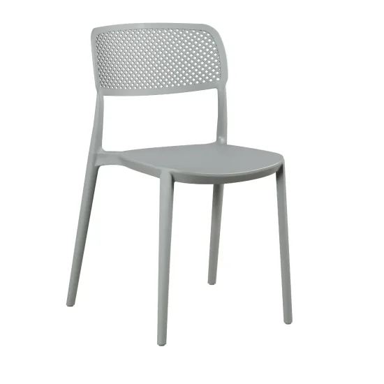 SILLA DE POLIPROPILENO GRIS ANTI-UV PARA EXTERIOR NÁPOLI