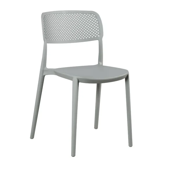 SILLA DE POLIPROPILENO GRIS ANTI-UV PARA EXTERIOR NÁPOLI