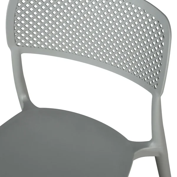 SILLA DE POLIPROPILENO GRIS ANTI-UV PARA EXTERIOR NÁPOLI