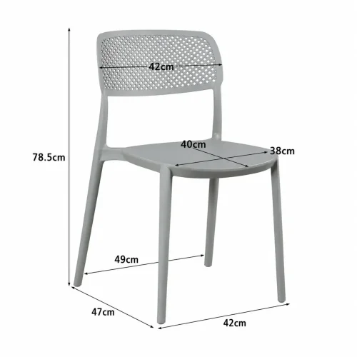 SILLA DE POLIPROPILENO GRIS ANTI-UV PARA EXTERIOR NÁPOLI