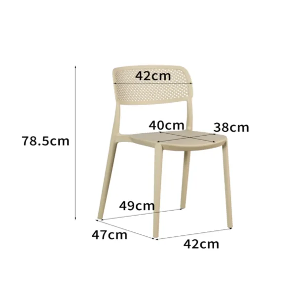SILLA DE POLIPROPILENO ARENA ANTI-UV PARA EXTERIOR NÁPOLI