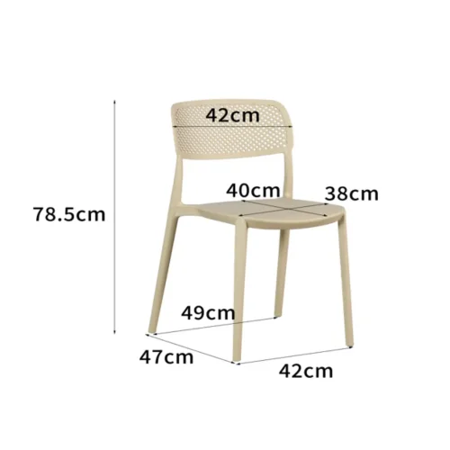 SILLA DE POLIPROPILENO ARENA ANTI-UV PARA EXTERIOR NÁPOLI