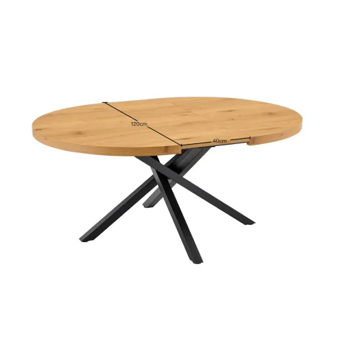 MESA REDONDA EXTENSIBLE DE MADERA CON PATAS BLANCAS NORDEN