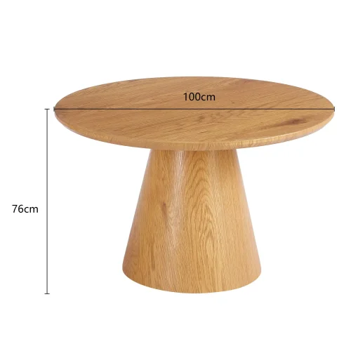 MESA DE COMEDOR REDONDA DE MADERA Ø100 CM KANADE