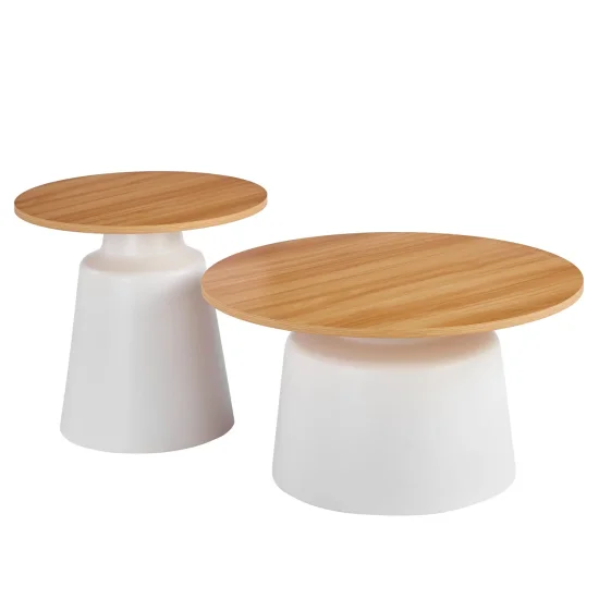 SET 2 MESAS AUXILIARES NORAE NATURAL/BLANCO