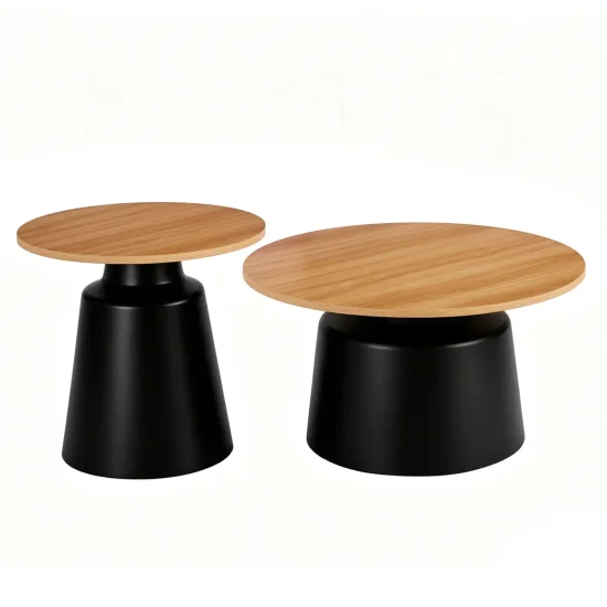 SET 2 MESAS AUXILIARES NORAE NATURAL/NEGRO