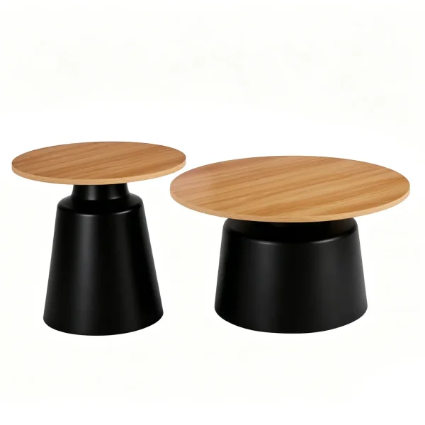 SET 2 MESAS AUXILIARES NORAE NATURAL/NEGRO