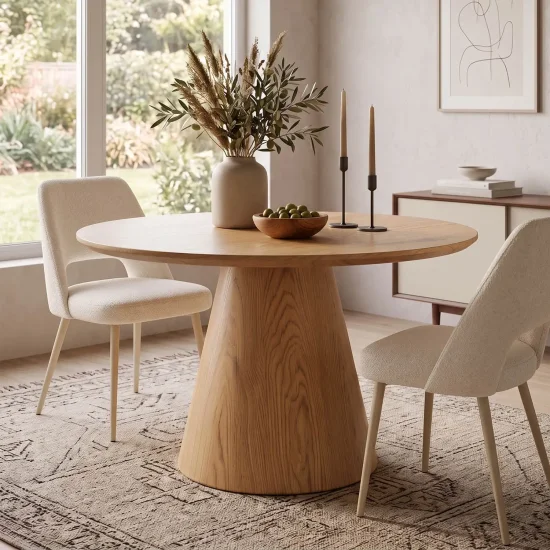 MESA DE COMEDOR REDONDA DE MADERA Ø100 CM KANADE