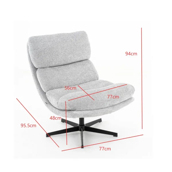 SILLÓN CON REPOSAPIES GRIS MISAKI