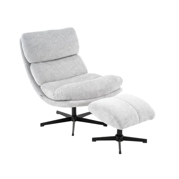 SILLÓN CON REPOSAPIES GRIS MISAKI