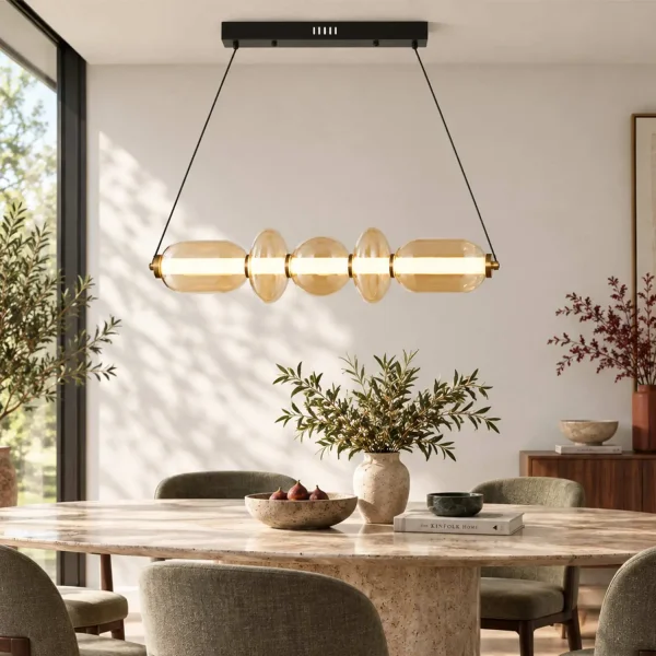 LÁMPARA DE TECHO LED 28W CCT CRISTAL ÁMBAR SOLENE