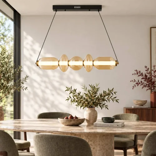 LÁMPARA DE TECHO LED 28W CCT CRISTAL ÁMBAR SOLENE