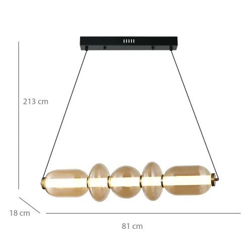 LÁMPARA DE TECHO LED 28W CCT CRISTAL ÁMBAR SOLENE