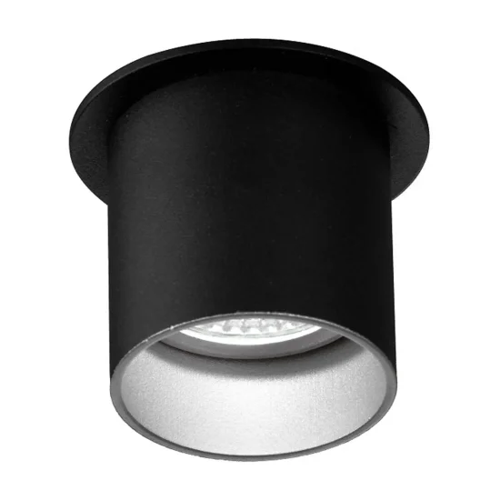 FOCO EMPOTRABLE CON REGULACIÓN DE APERTURA NEGRO/PLATA GU10