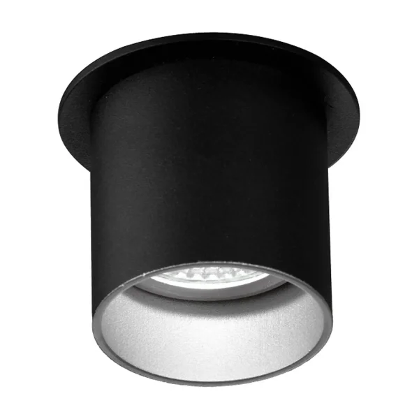 FOCO EMPOTRABLE CON REGULACIÓN DE APERTURA NEGRO/PLATA GU10