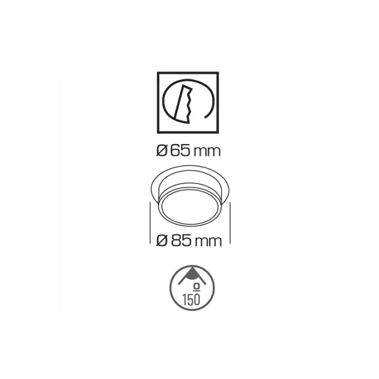 FOCO EMPOTRABLE BAÑO LUZ FRONTAL Y LATERAL BLANCO GU10 2