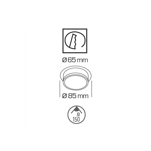 FOCO EMPOTRABLE BAÑO LUZ FRONTAL Y LATERAL NEGRO GU10