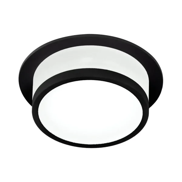 FOCO EMPOTRABLE BAÑO LUZ FRONTAL Y LATERAL NEGRO GU10